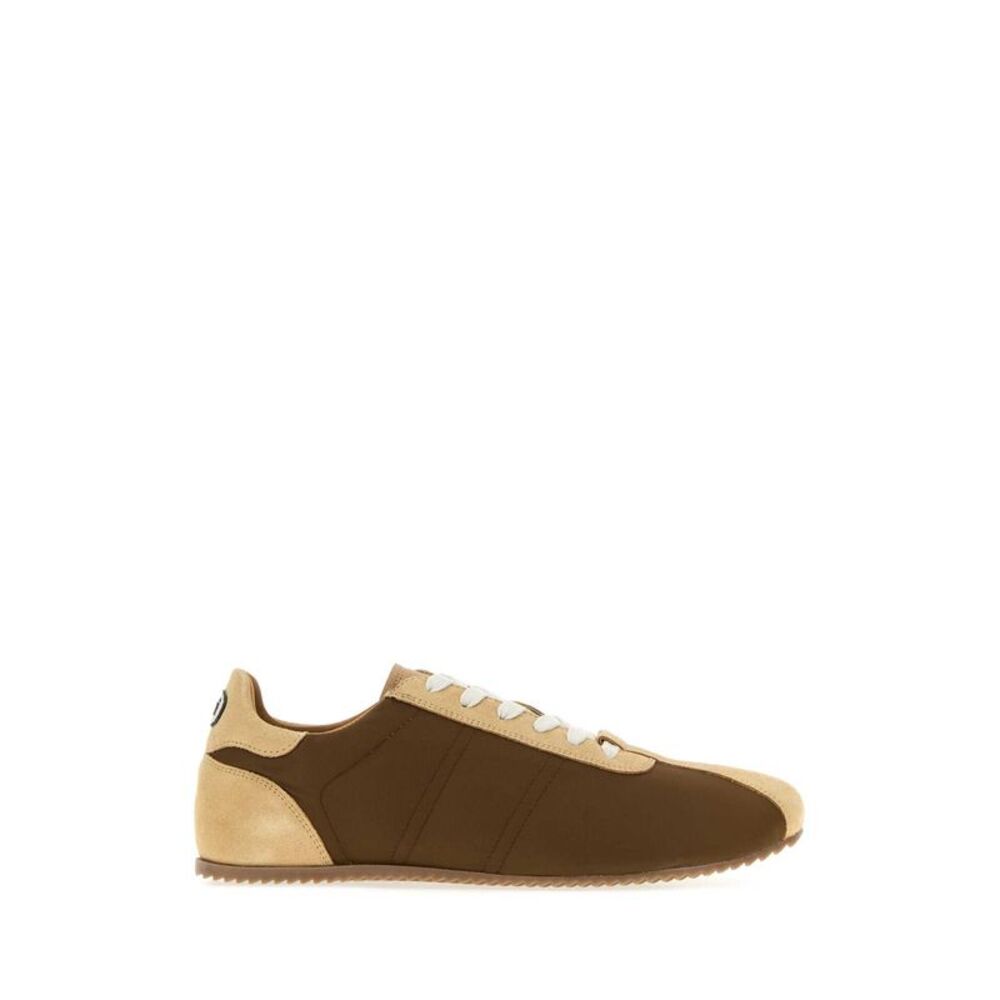 Ami Men Two-Tone Suede And Fabric Sneakers